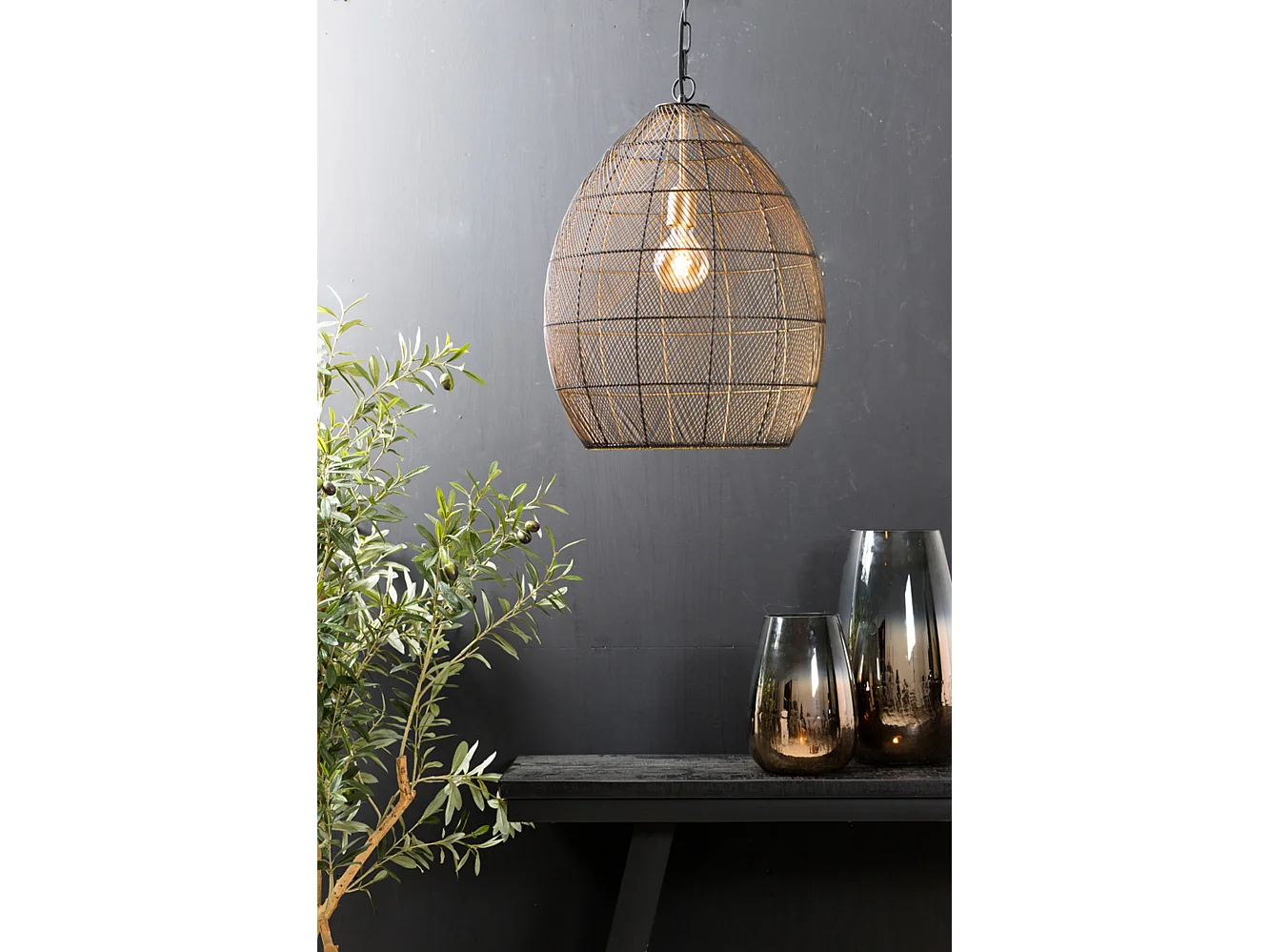 Hanglamp Meya - 40x40x53 - Zwart