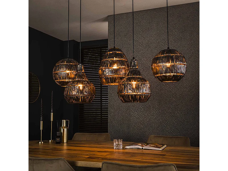 Suspension 5L Strip Multi Shade - Noir Marron