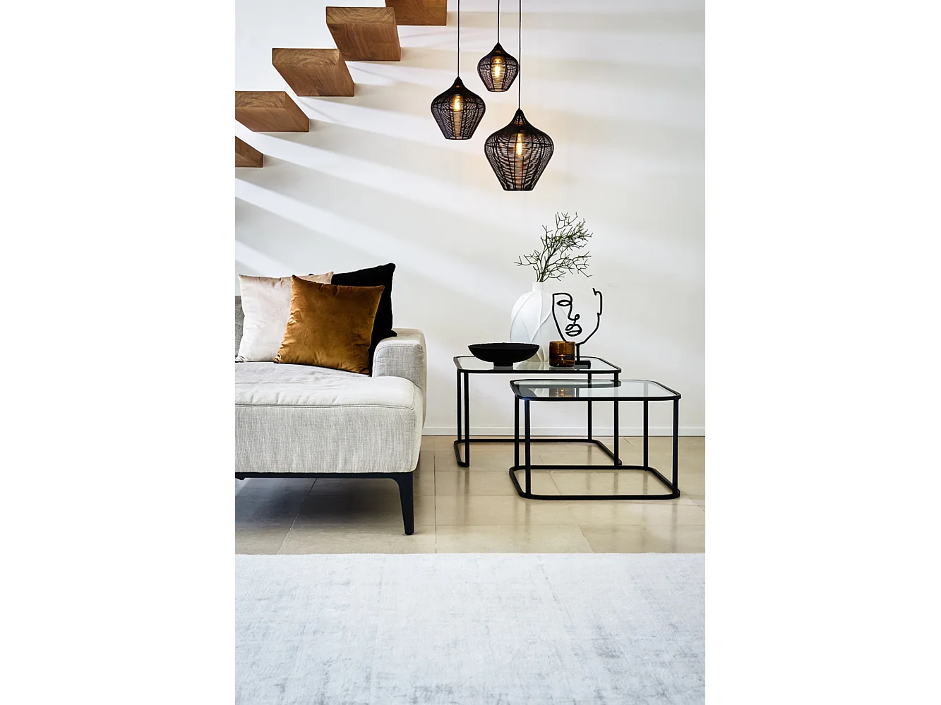 Suspension ALVARO - Ø20x22cm - Noir