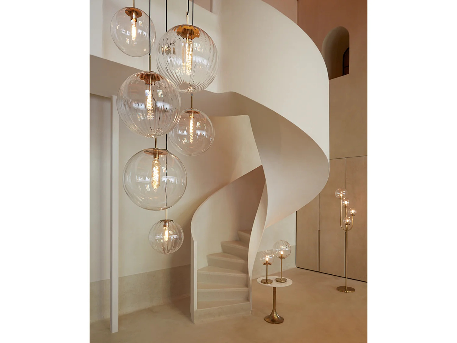 Lampe à suspension MAGDALA / Ø48x48cm - Transparent