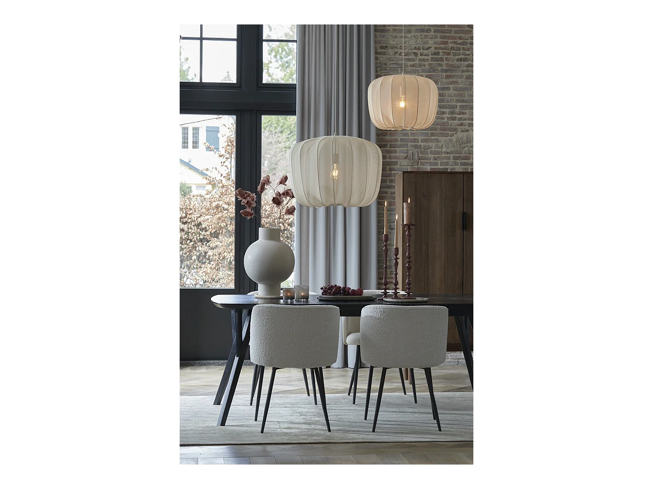 Lampe à suspension PLUMERIA - Ø50x37,5cm - Beige