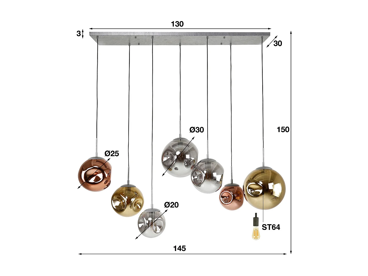 Lampe à suspension 4+3 étoiles
