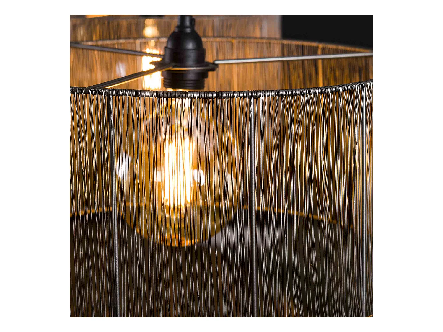 Suspension 2L Stringshade - Métal - Nickel noir - 120x45x150