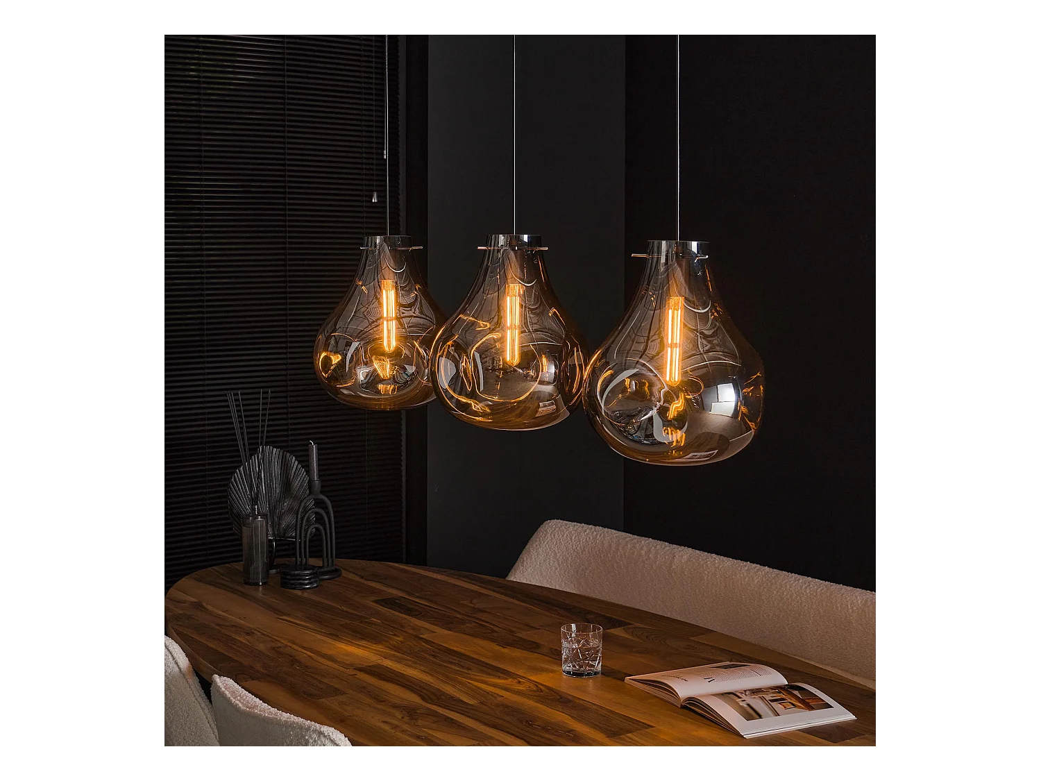 Suspension 3L Dent Glass - Noir Artic