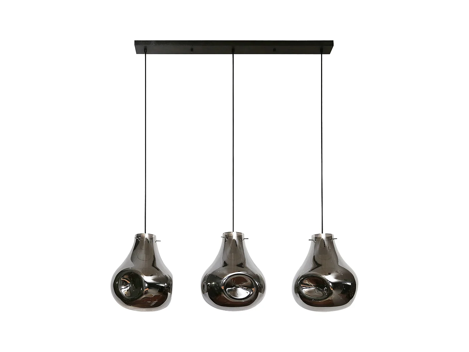 Pendelleuchte 3L Dent Glass - Arctic Black