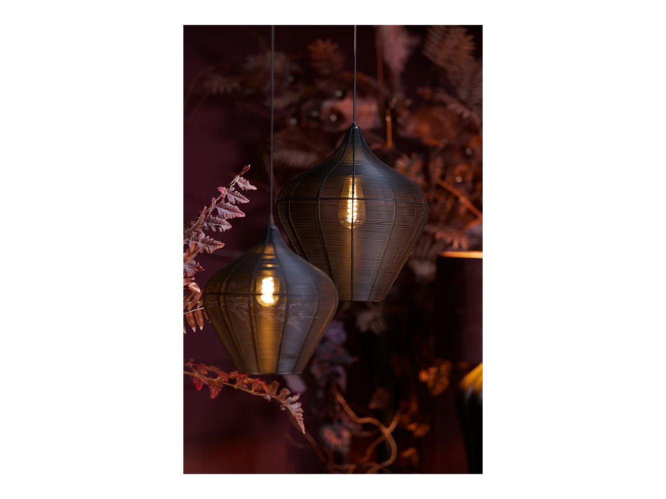 Pendelleuchte ALVARO - Ø27x29,5cm - Schwarz