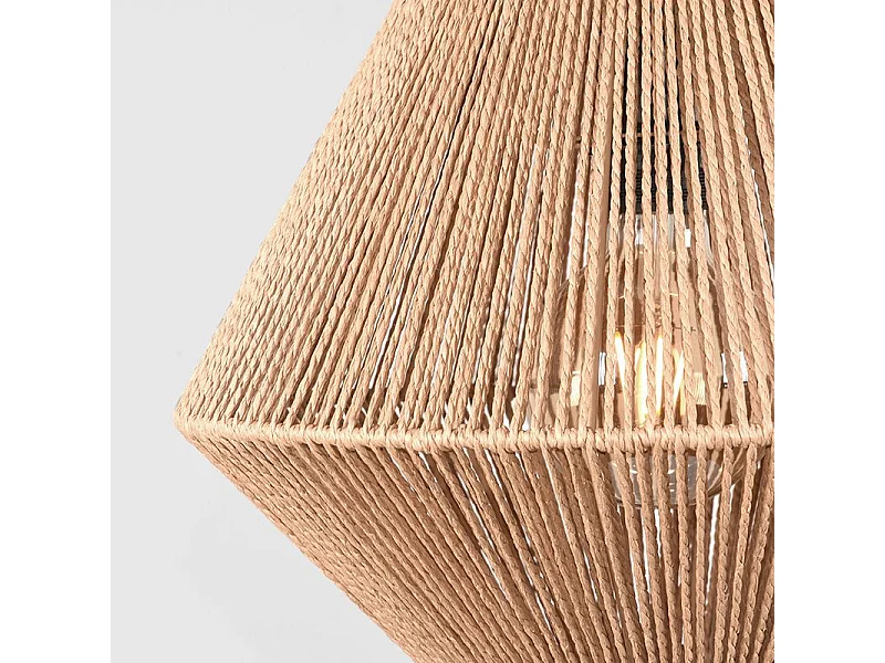 Suspension Ibiza Diamond - 1 lumière - 25 x 25 x 150 cm - Marron