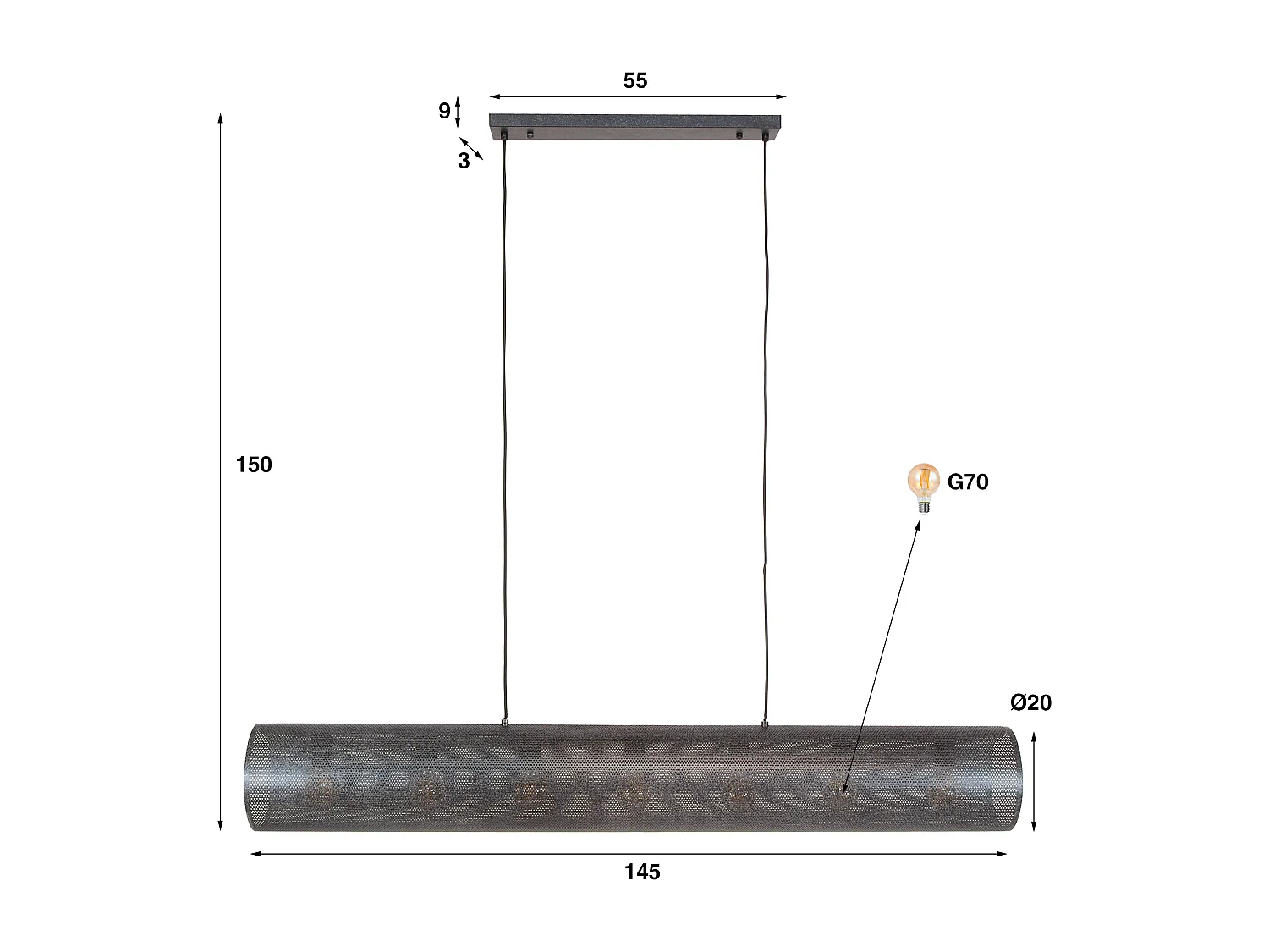 Suspension 7L Tube XL Mesh - Noir Artic