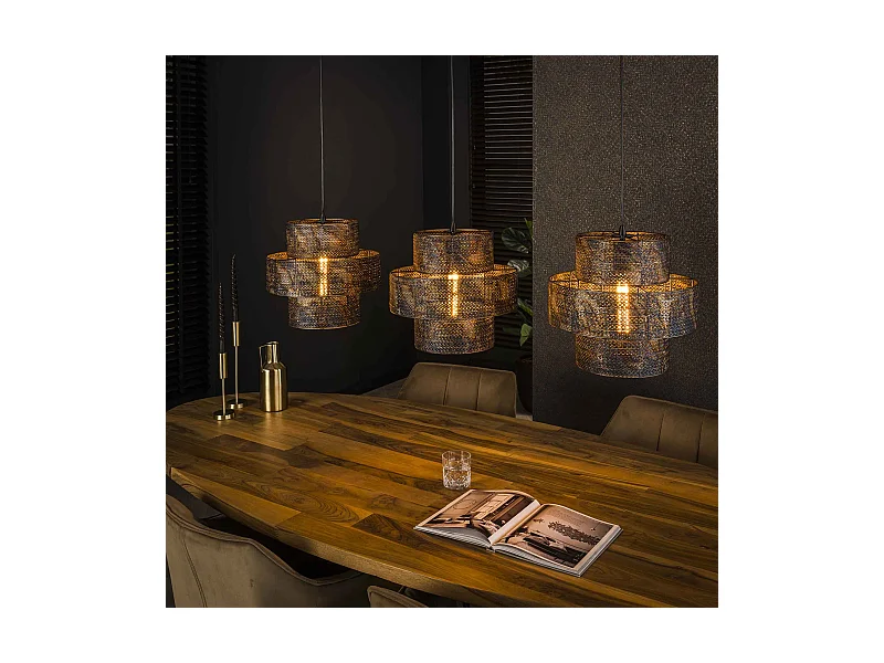 Hängelampe 3L Laterne - Schwarz Braun