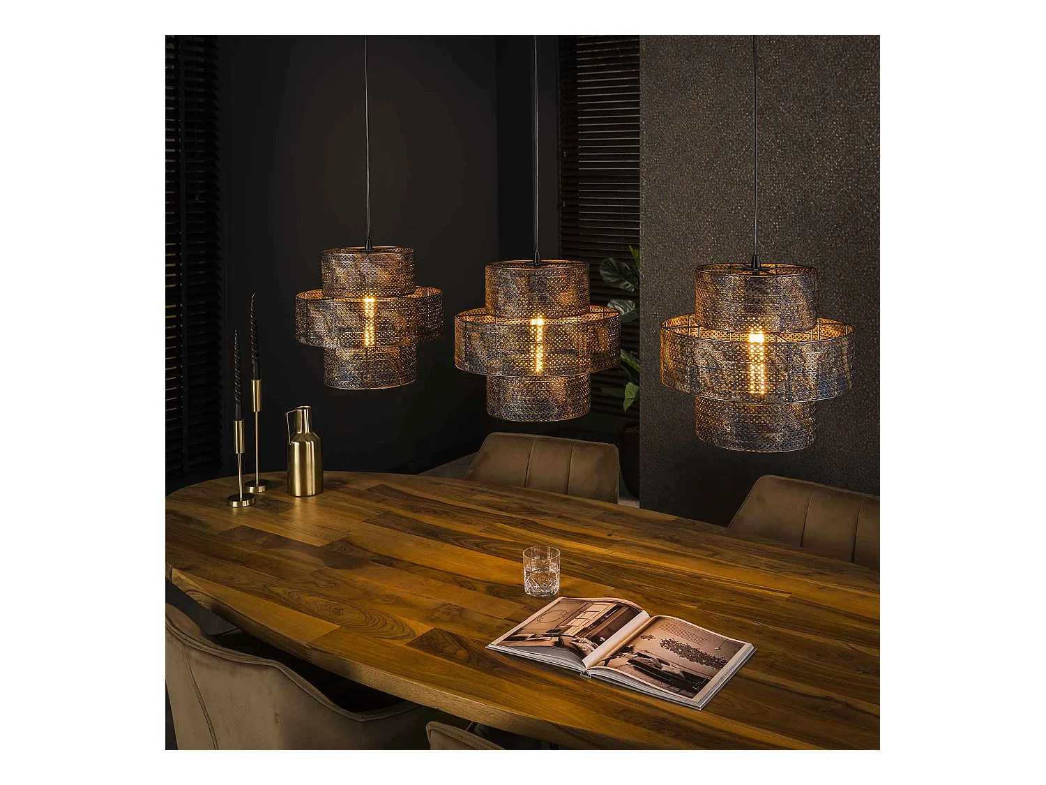 Suspension Lanterne 3L - Noir Marron