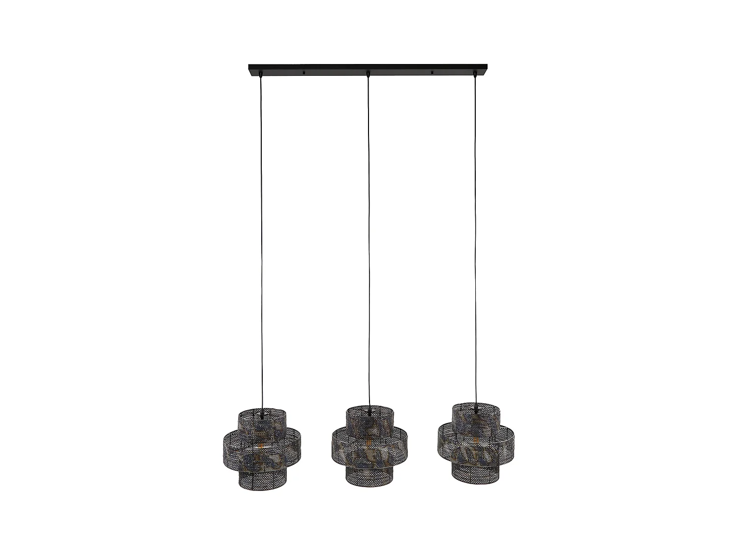 Hängelampe 3L Laterne - Schwarz Braun