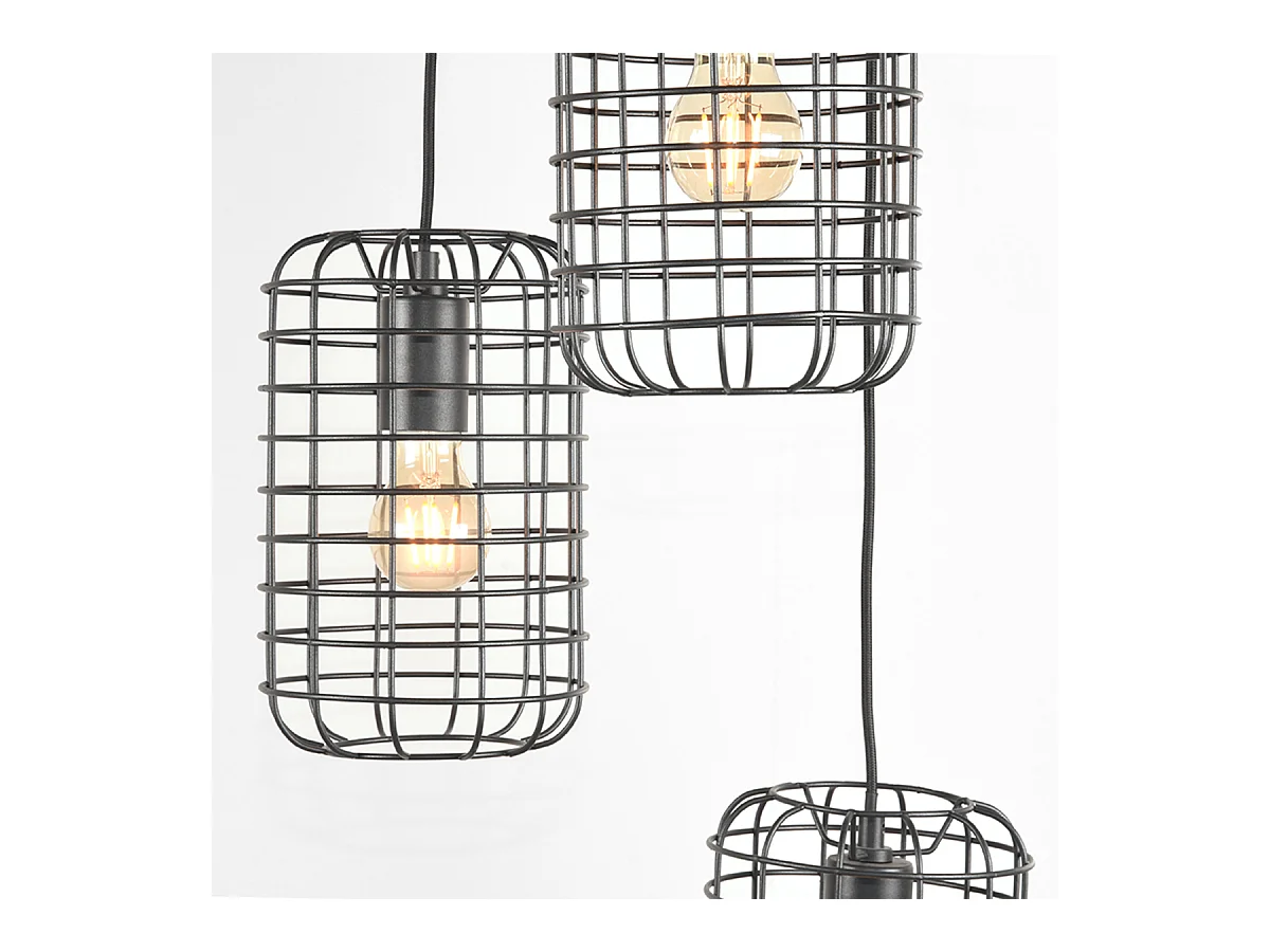 Hanglamp Solido - Zwart - Metaal - 3-Lichts