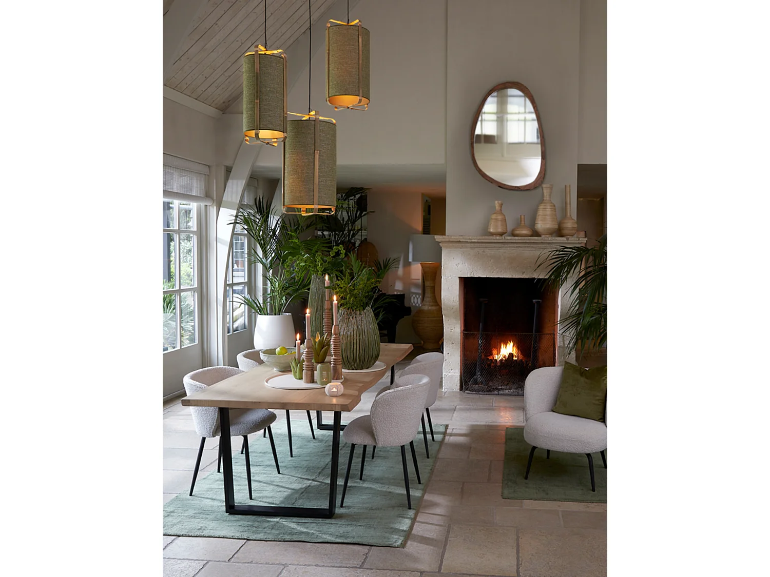 Hanglamp SENDAI - Ø32x60cm - Groen