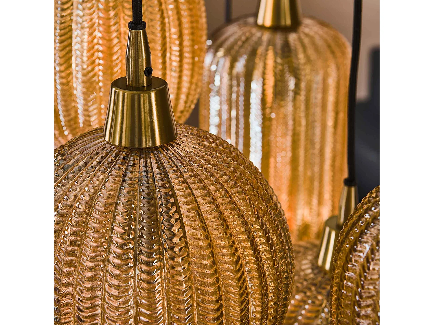 Lámpara colgante Patrón 4+3 Lámparas - Cristal