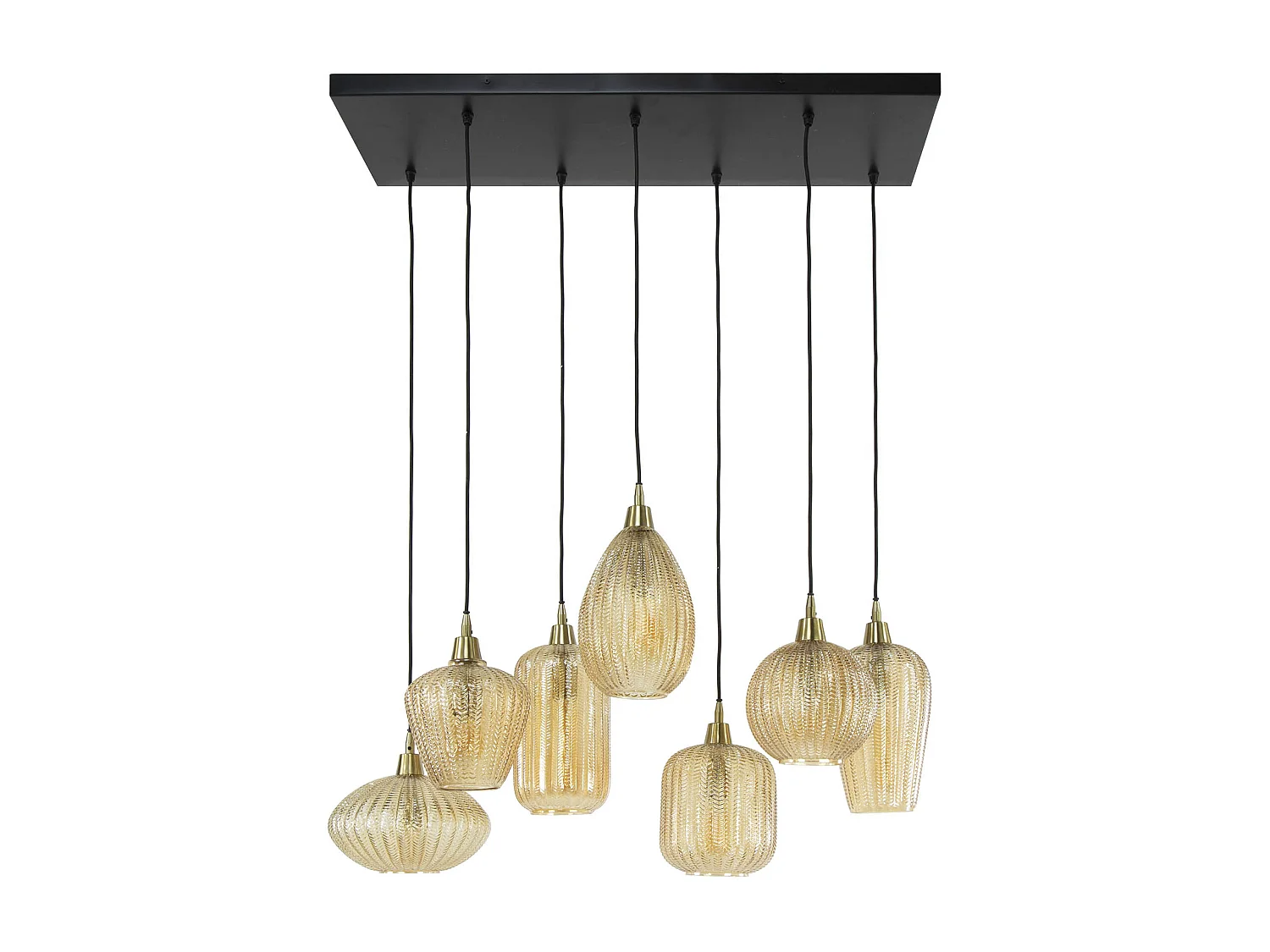 Lámpara colgante Patrón 4+3 Lámparas - Cristal