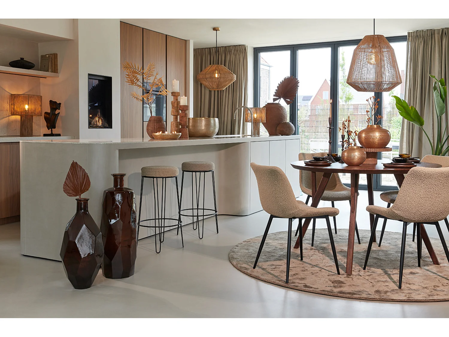 Suspension MALVA - Ø60x60cm - Marron