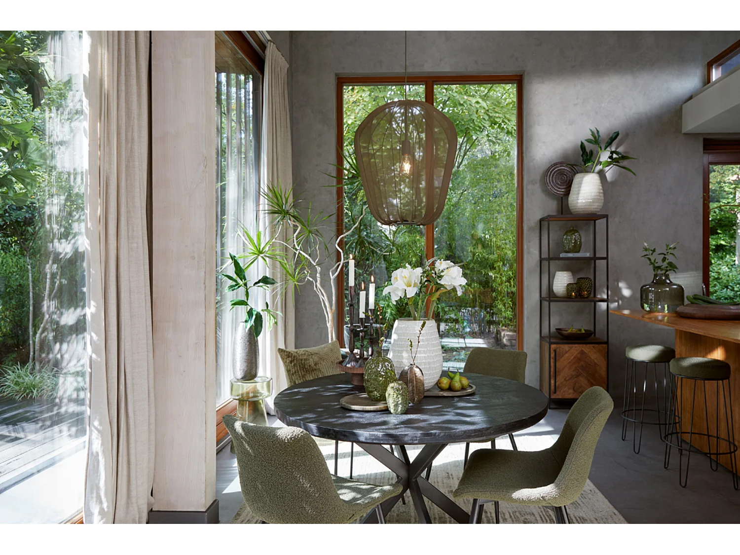 Lampe à suspension PLUMERIA - Ø50x60cm - Vert