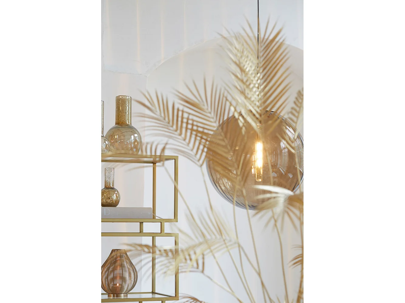 Lampe à suspension MAGDALA - Ø48x48cm - Marron