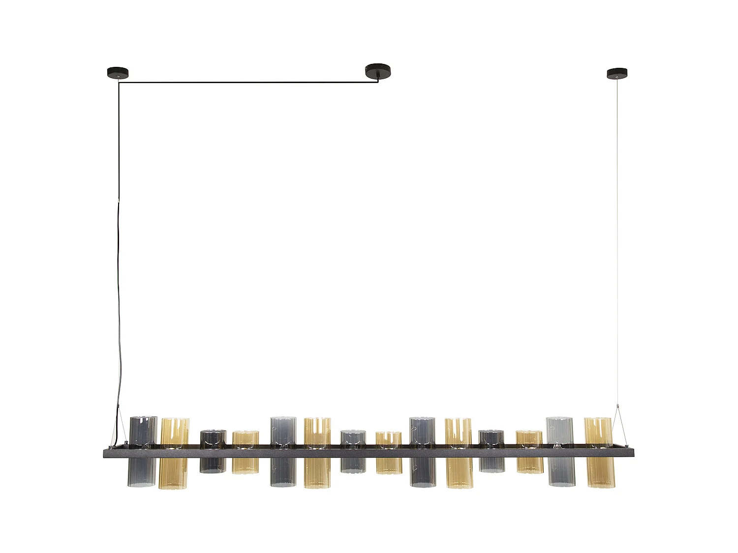 Suspension cylindrique 14 L en verre mixte (G9) - Noir arctique