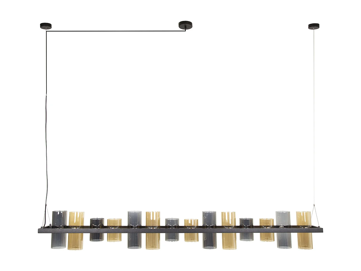 Suspension cylindrique 14 L en verre mixte (G9) - Noir arctique