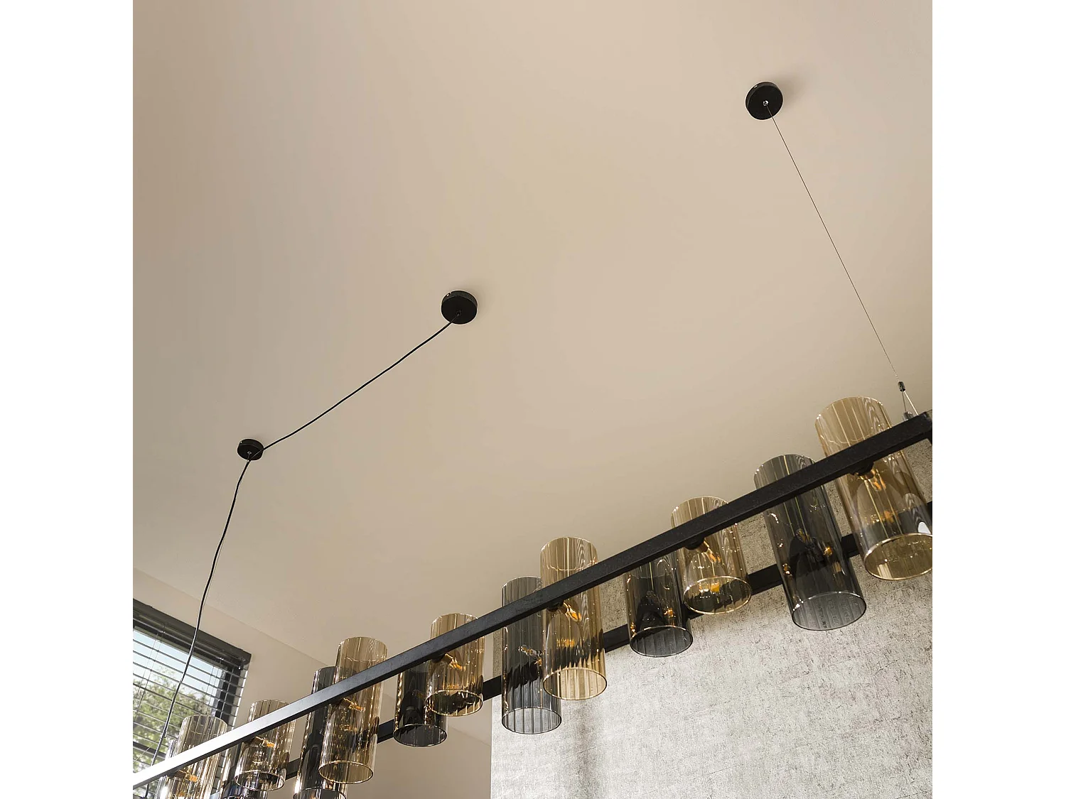 Suspension cylindrique 14 L en verre mixte (G9) - Noir arctique