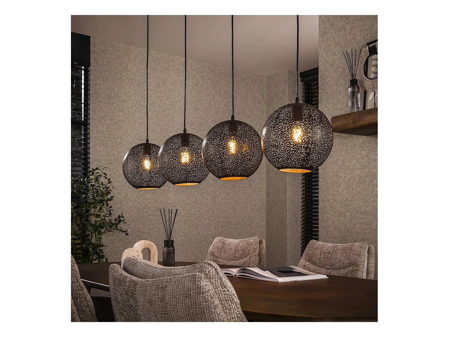 Suspension 4x Ø25 Zip - Noir Artic