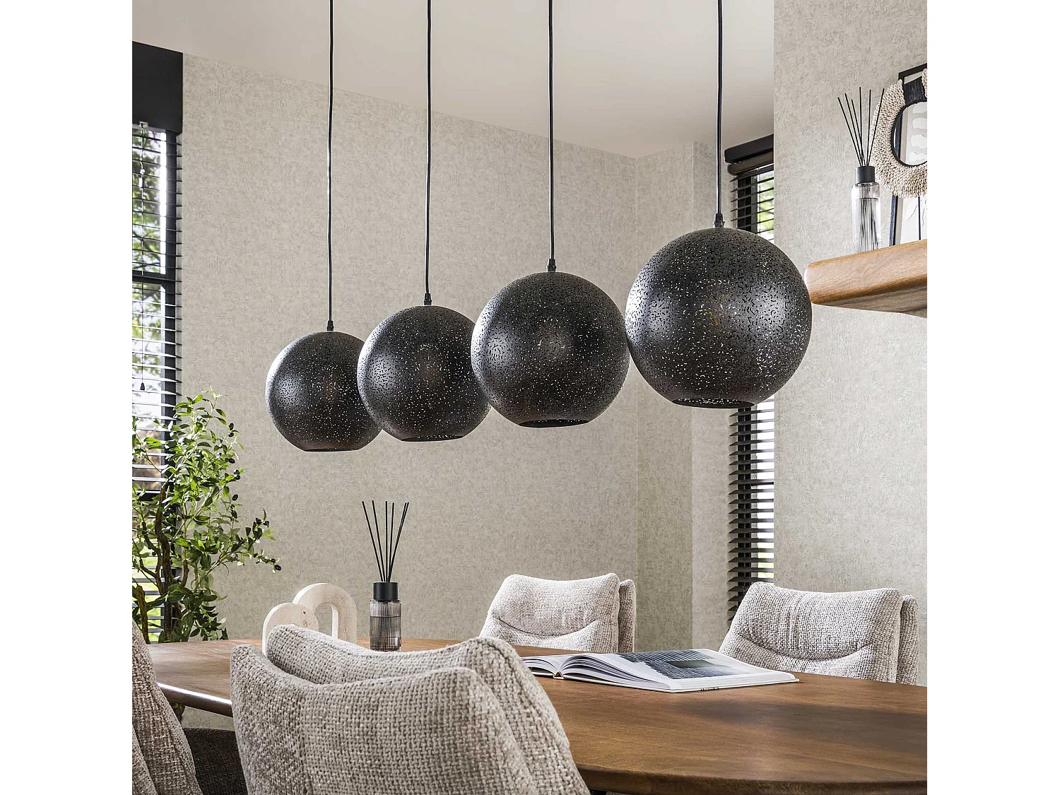 Suspension 4x Ø25 Zip - Noir Artic