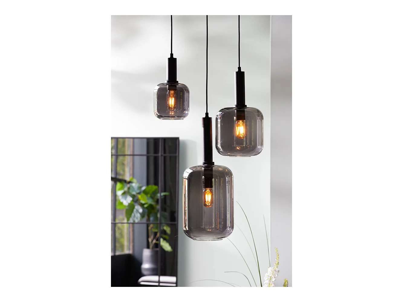 Lampe à suspension LEKAR - Ø21x37cm - Gris