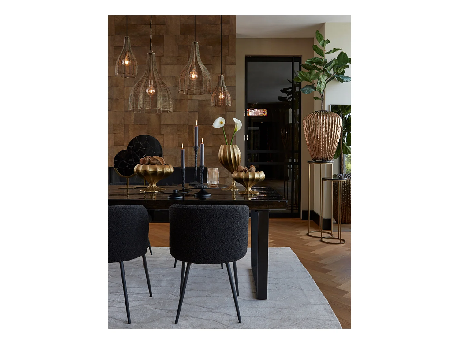 Lampe à suspension MARIAMA - Ø19x30cm - Bronze