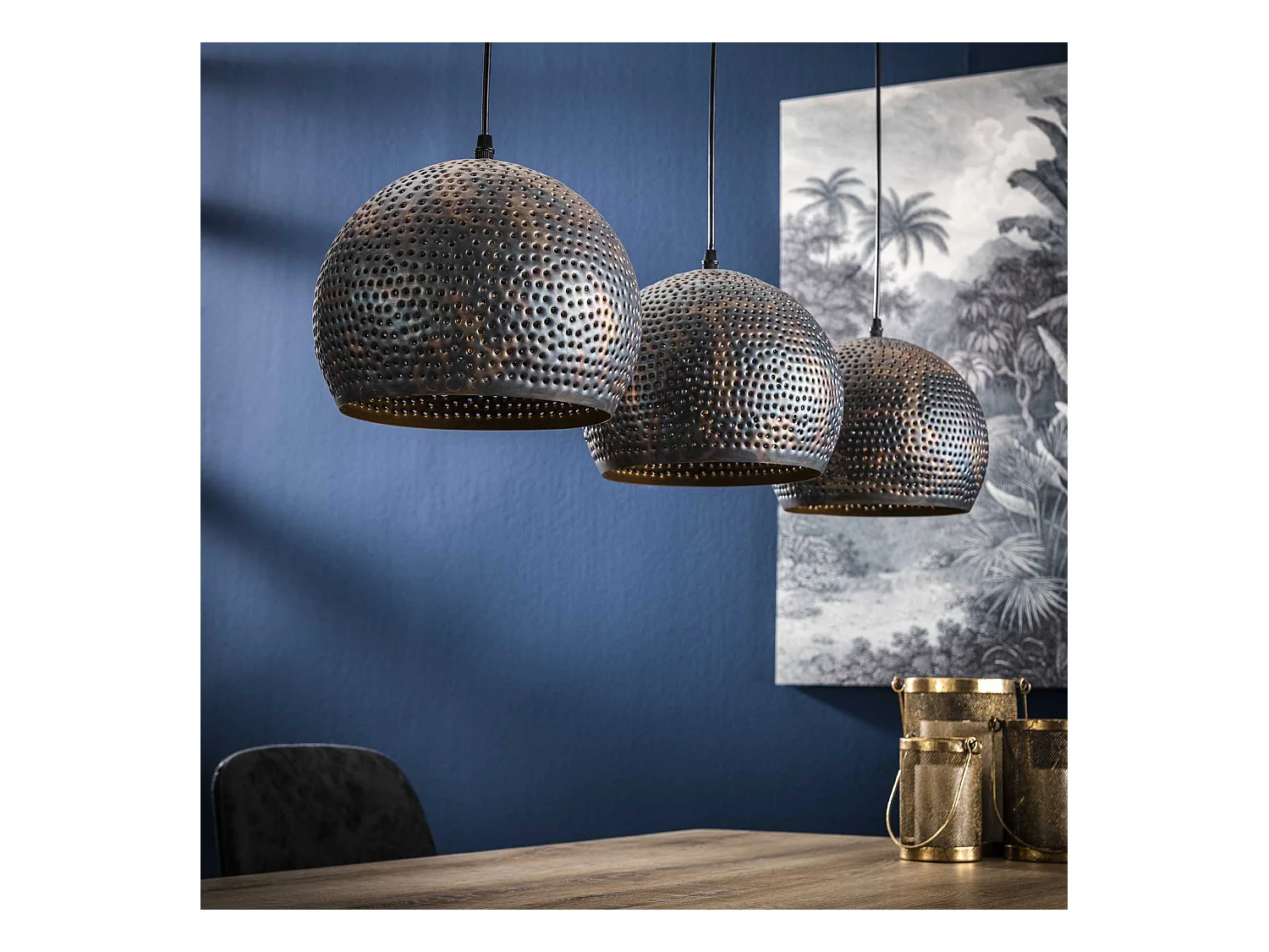 Lámpara colgante - 3xØ25 Lámparas colgantes semicirculares de metal - Transparente