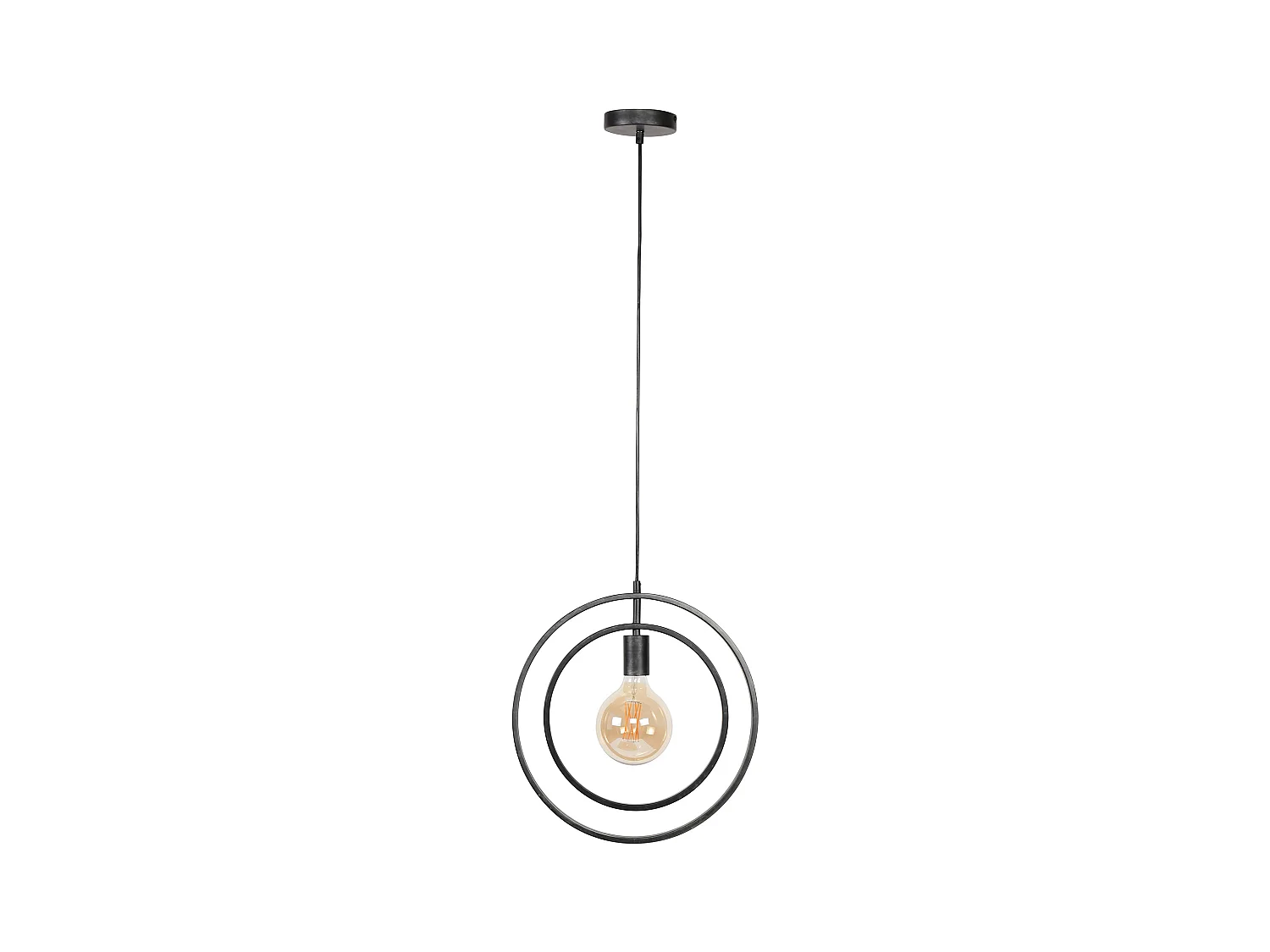 Suspension industrielle - 1 lampe - Tourner autour - Noir