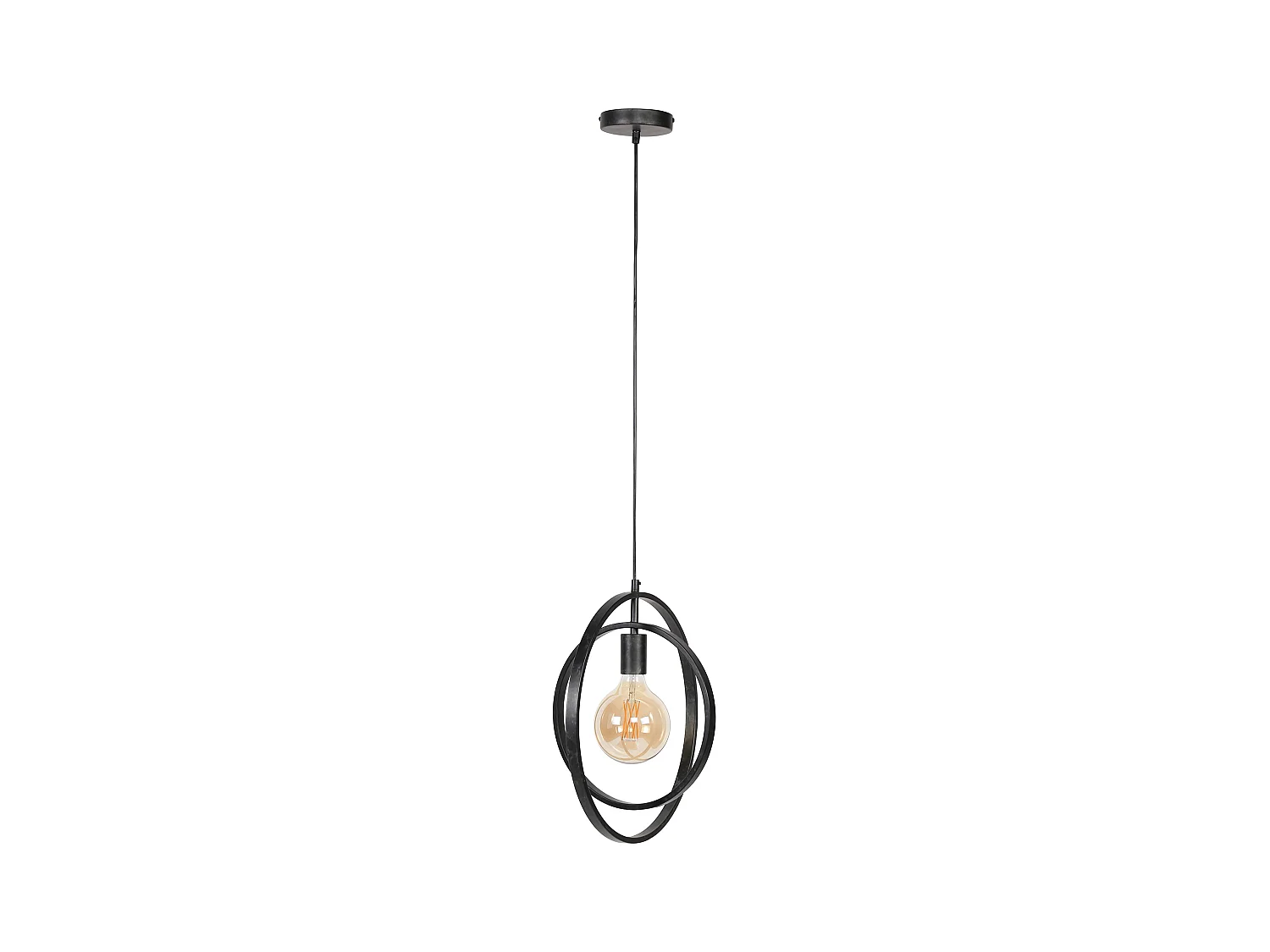 Suspension industrielle - 1 lampe - Tourner autour - Noir