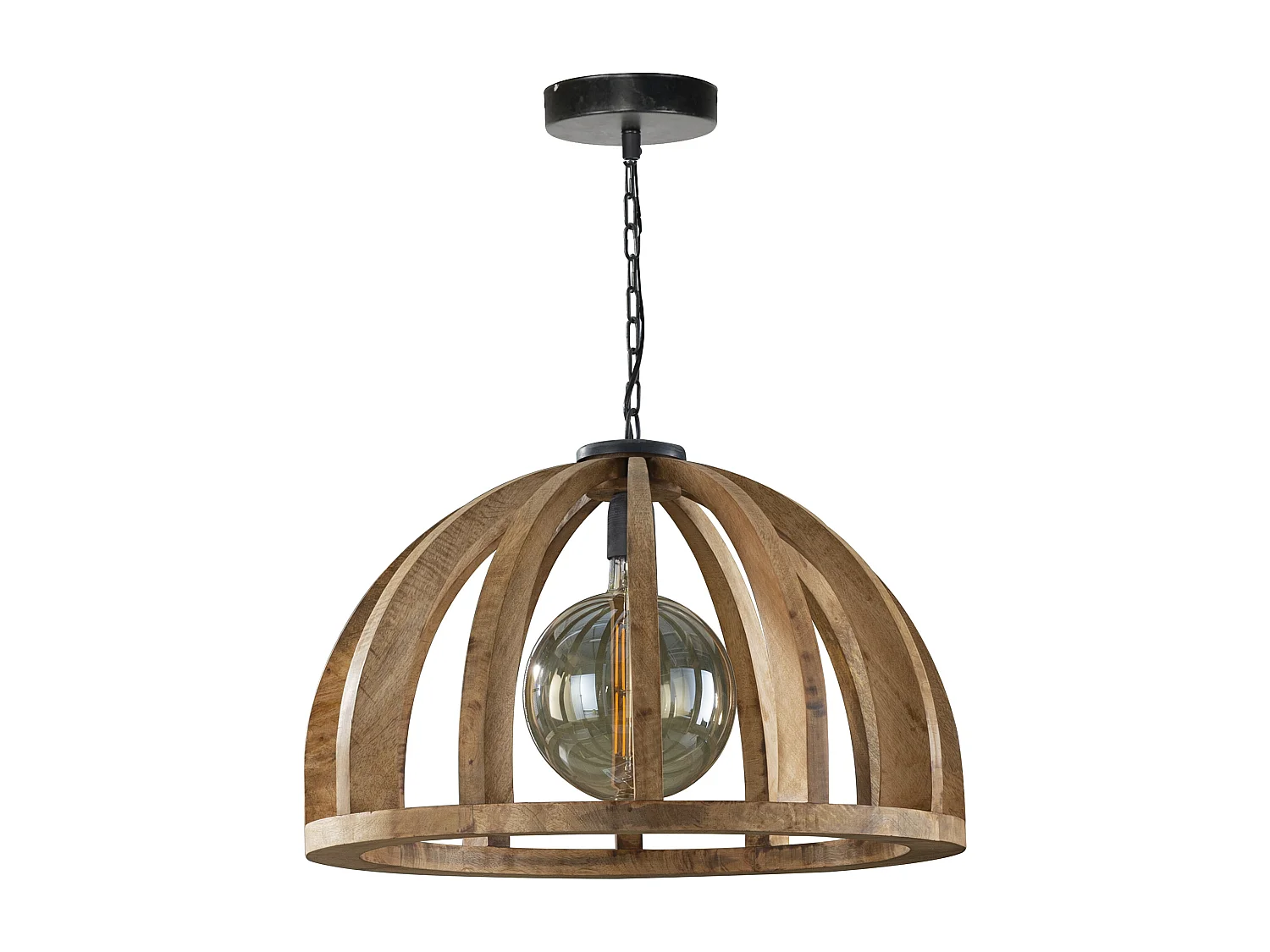 Suspension - Barres de bois courbées Ø60 - Manguier naturel