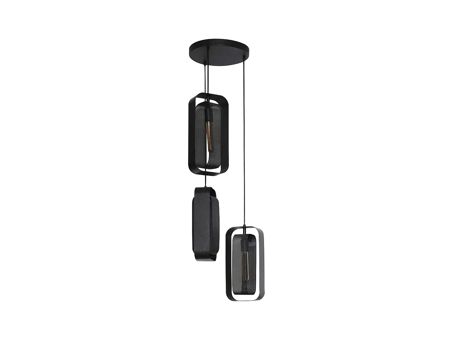 Pendelleuchte 3L Mesh Rotate - Arctic Black