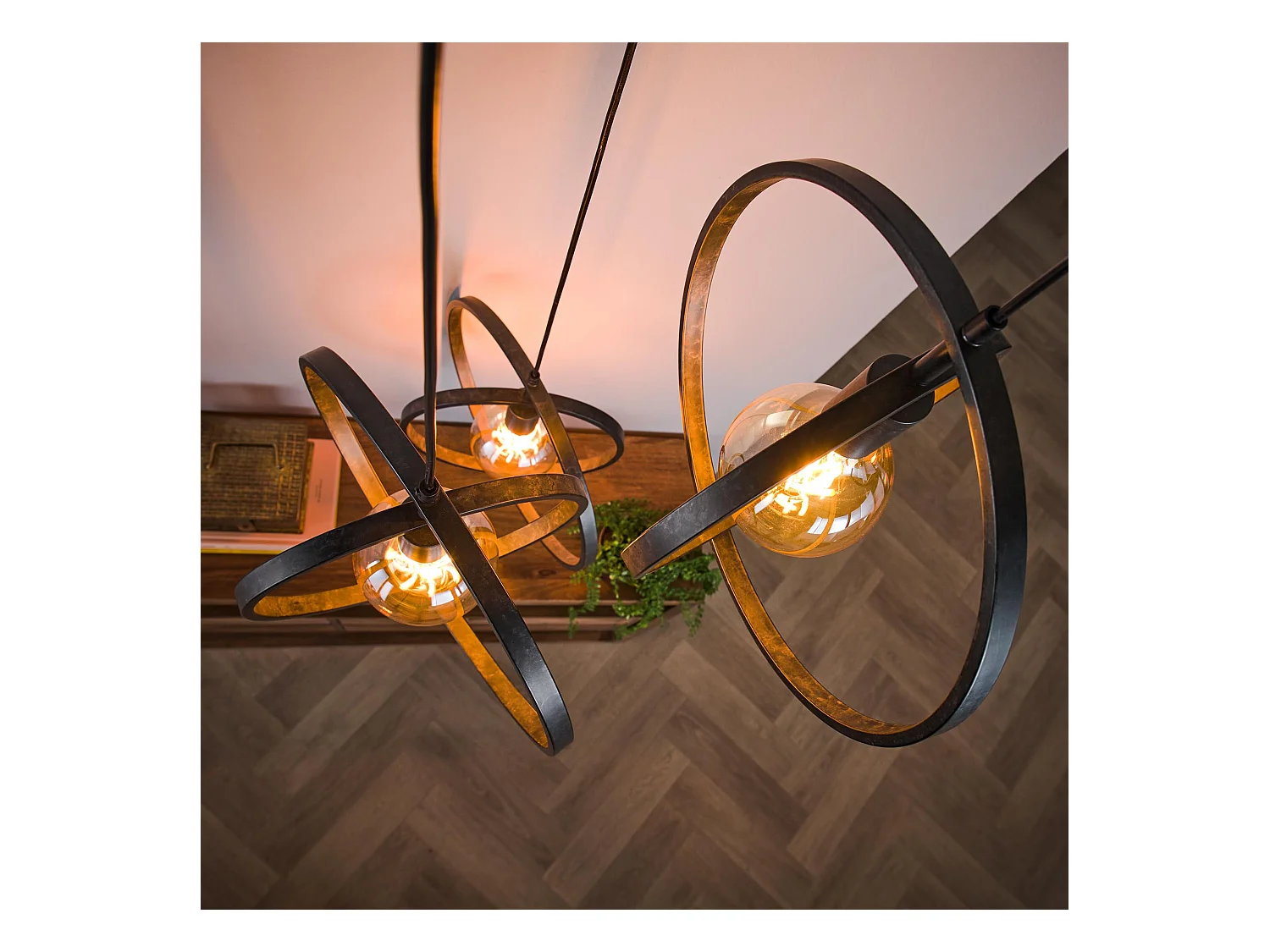 Suspension 3 lampes - Turn Around - Noir - Industriel