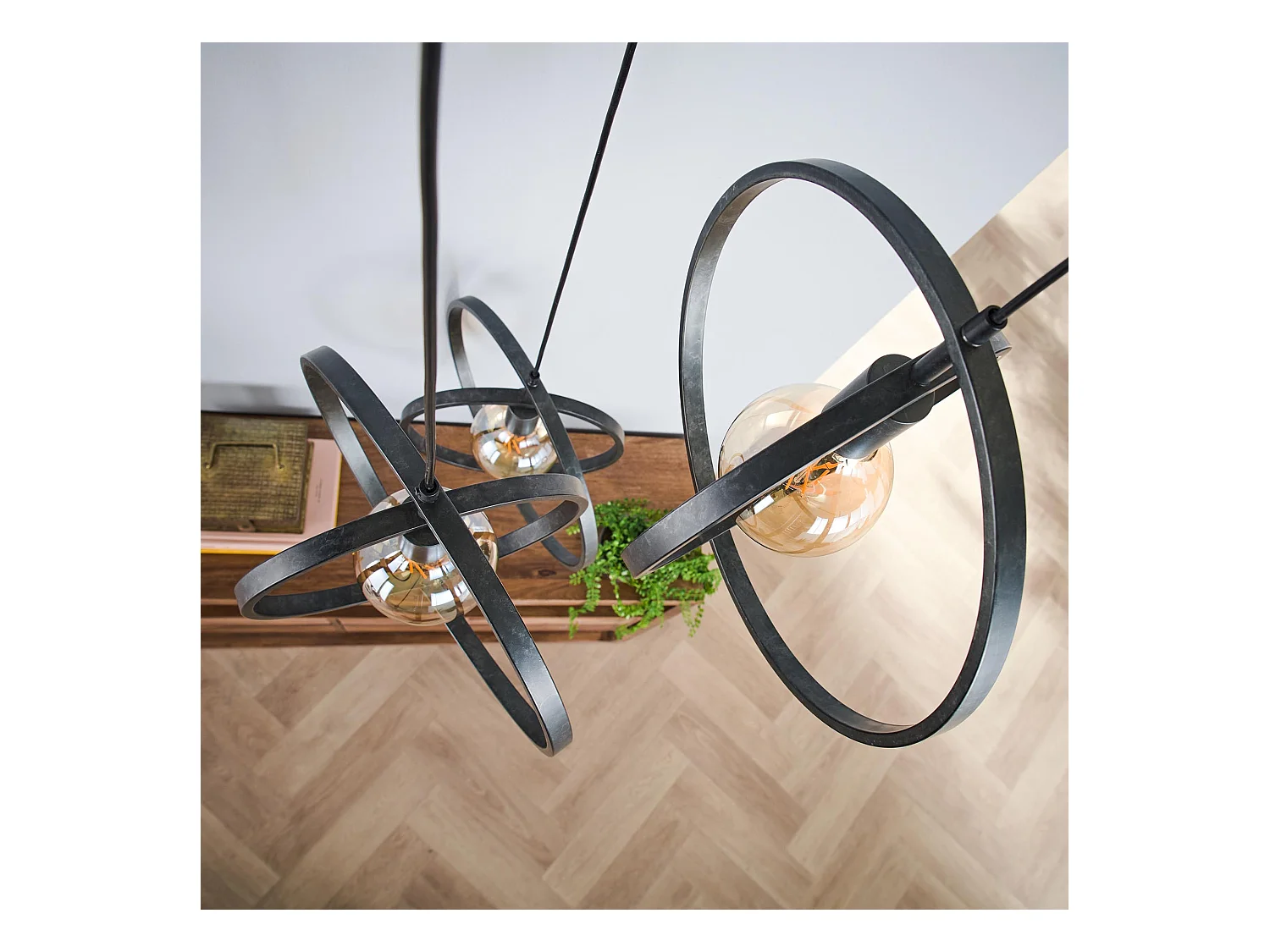 Suspension 3 lampes - Turn Around - Noir - Industriel