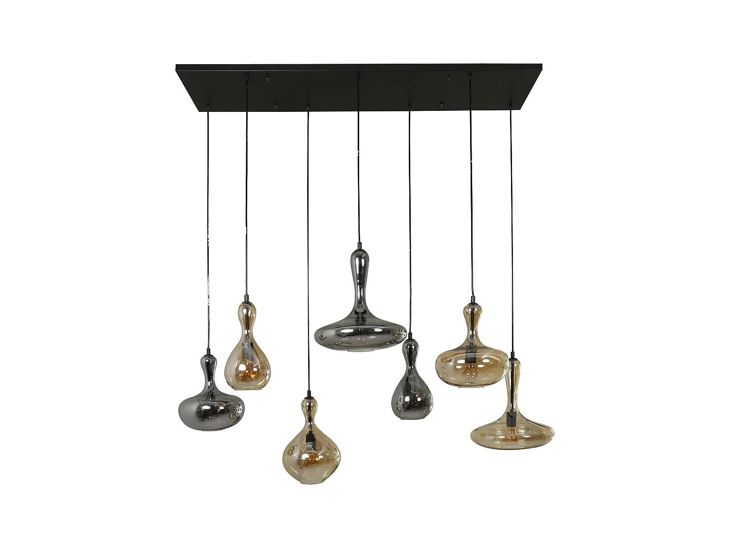 Pendelleuchte 4+3 Karaffe - Arctic Black