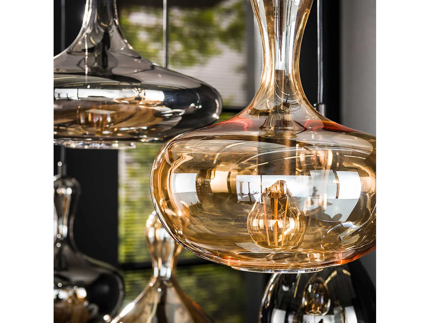 Lámpara colgante 4+3 Carafe - Negro Ártico