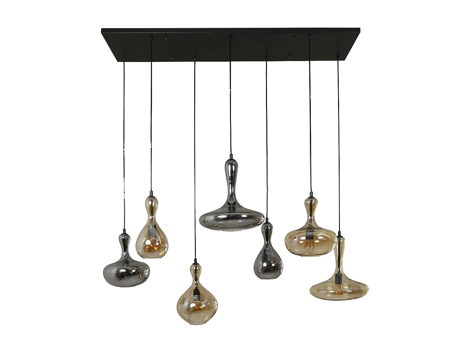 Lámpara colgante 4+3 Carafe - Negro Ártico