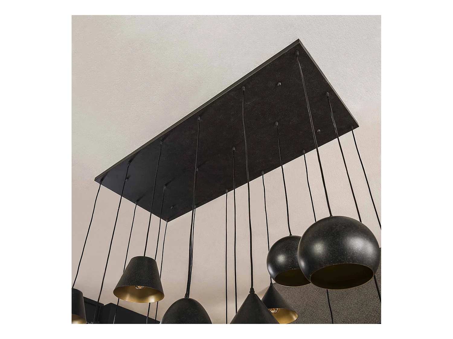 Suspension 18L XXL Abat-jour Métal - Noir Artic