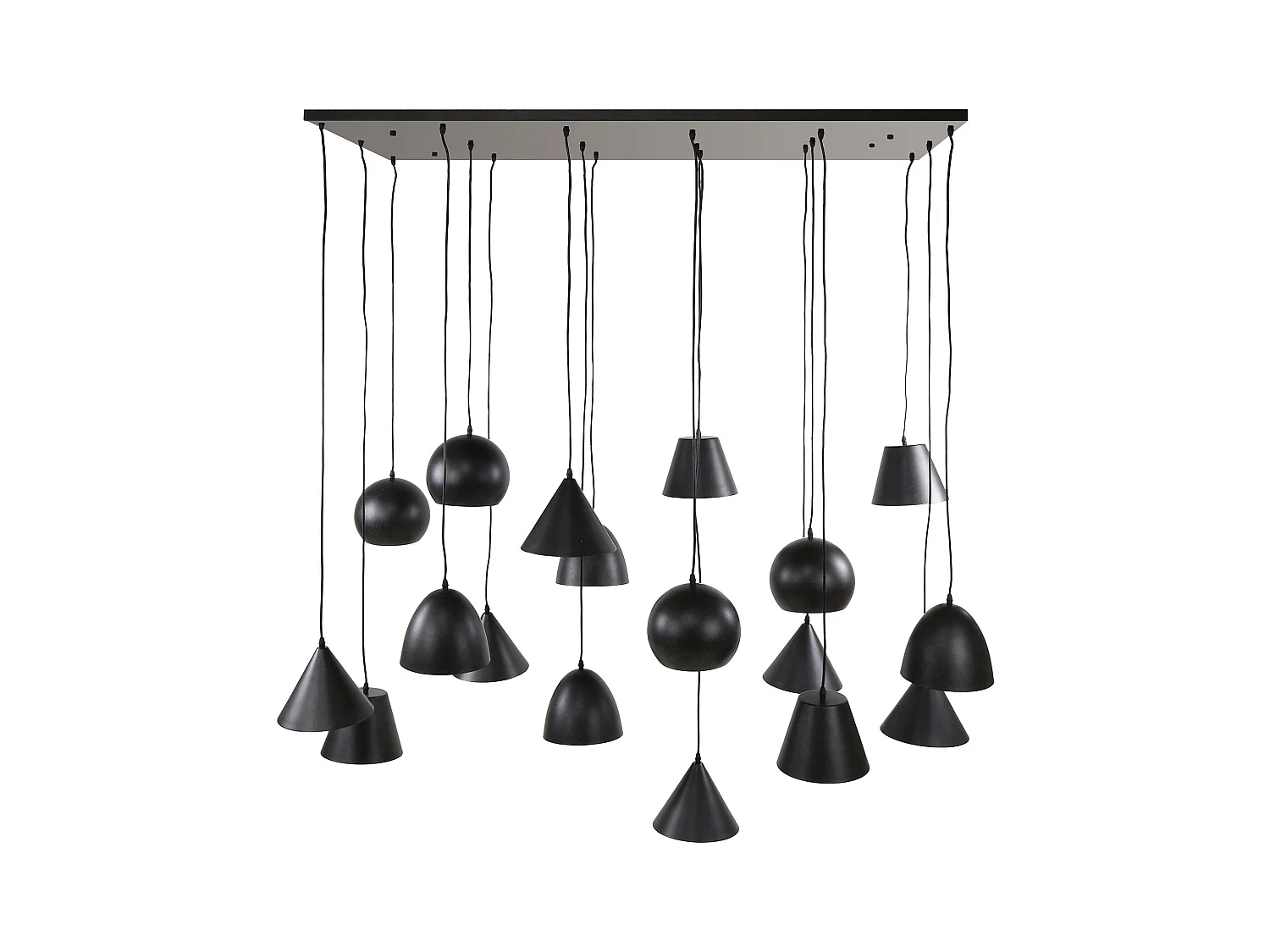 Suspension 18L XXL Abat-jour Métal - Noir Artic