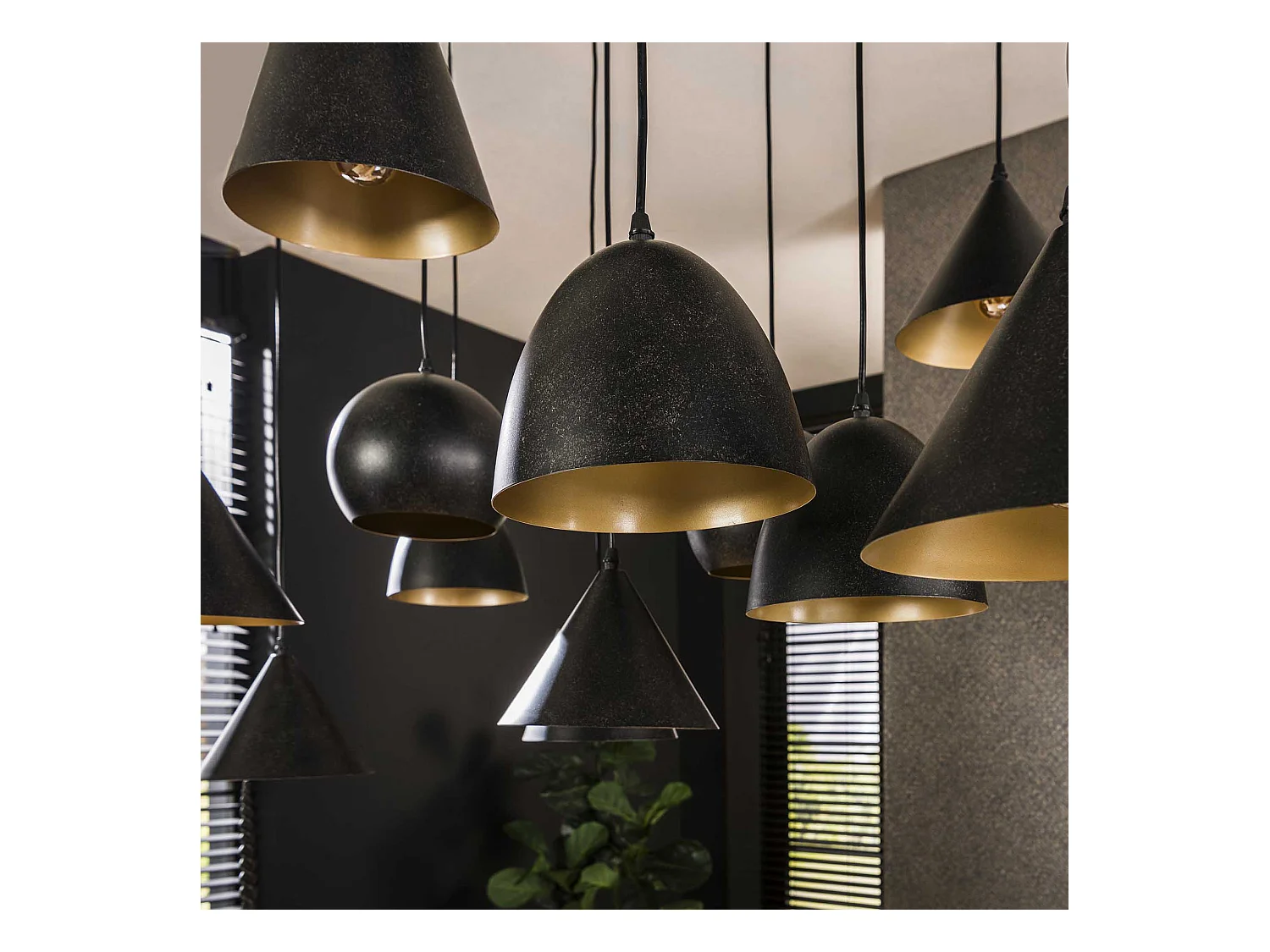 Pendelleuchte 18L XXL Metallschirm - Arktisschwarz