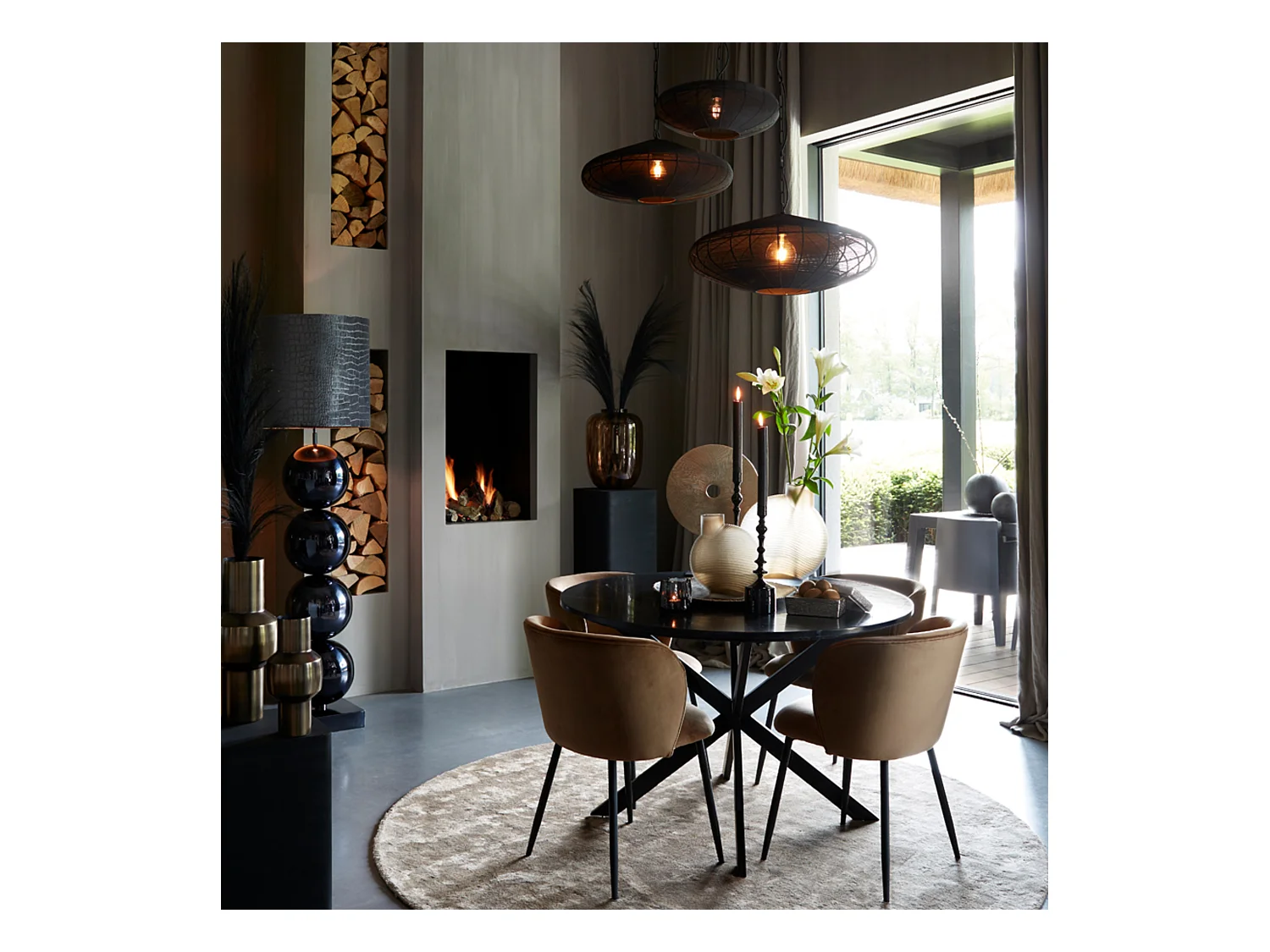 Suspension BAHOTO - Ø60x23cm - Noir