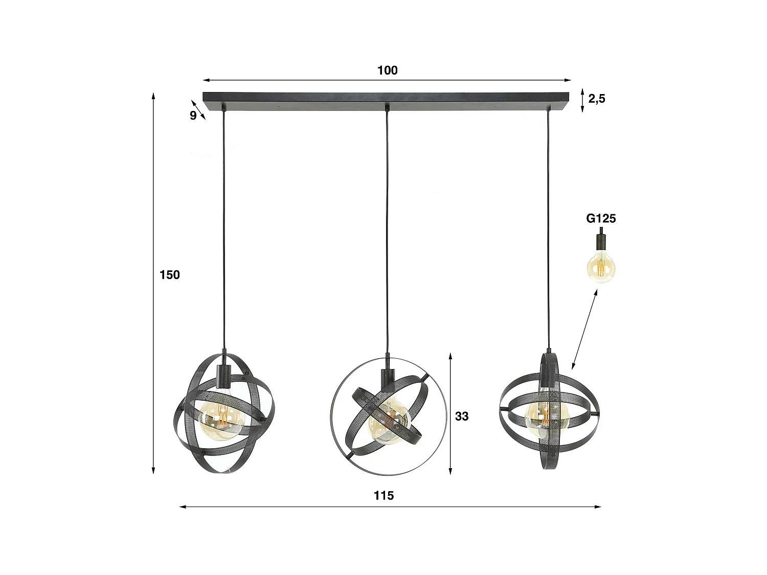 Suspension 3L Cosmos Mesh - Noir Artic