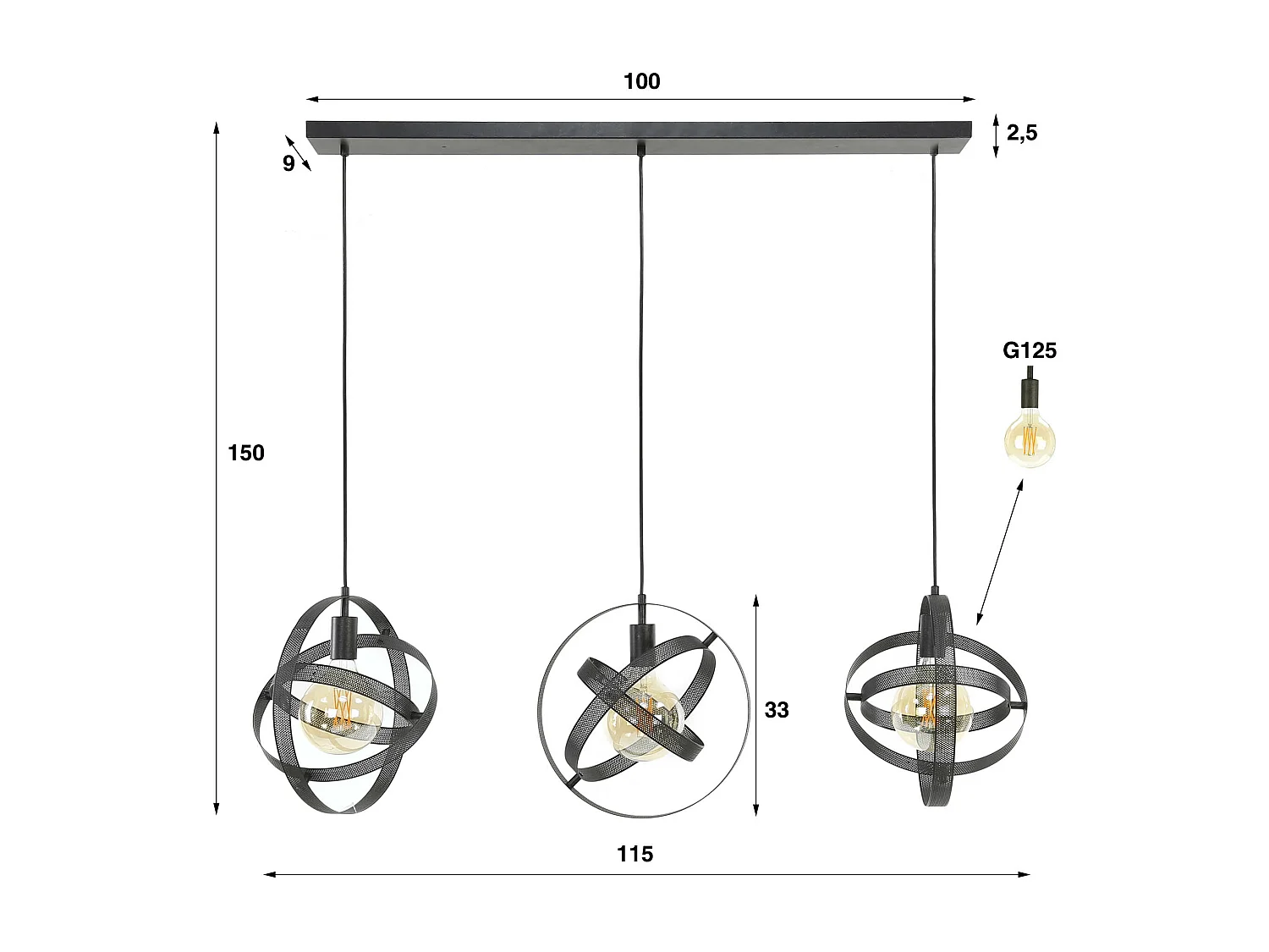 Suspension 3L Cosmos Mesh - Noir Artic