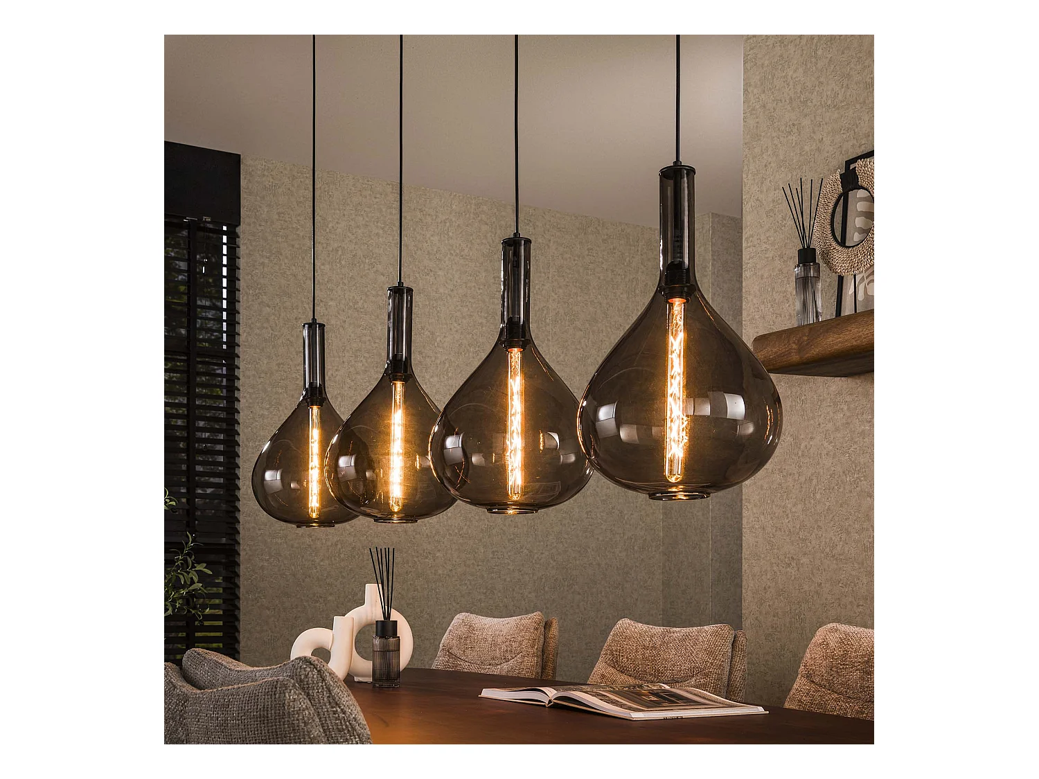 Suspension 4L Drop Smoke Glass - Noir Artic