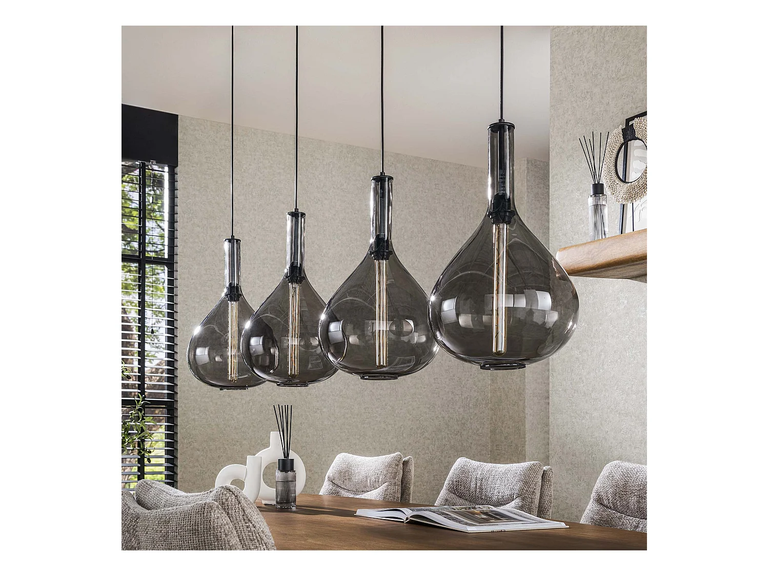 Suspension 4L Drop Smoke Glass - Noir Artic