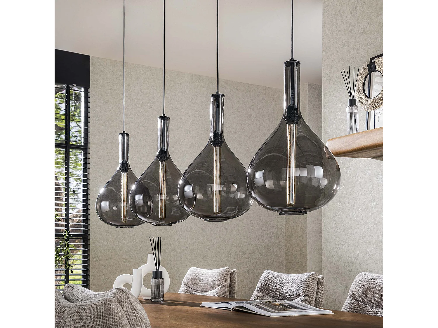 Suspension 4L Drop Smoke Glass - Noir Artic