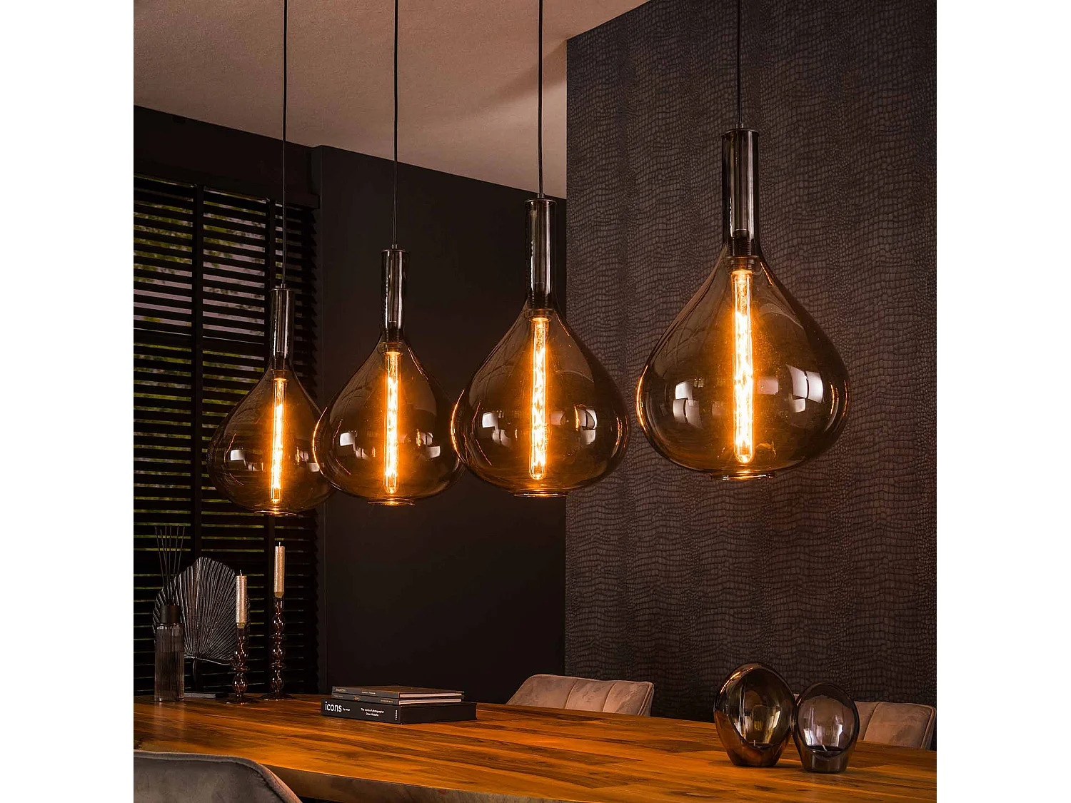 Suspension 4L Drop Smoke Glass - Noir Artic