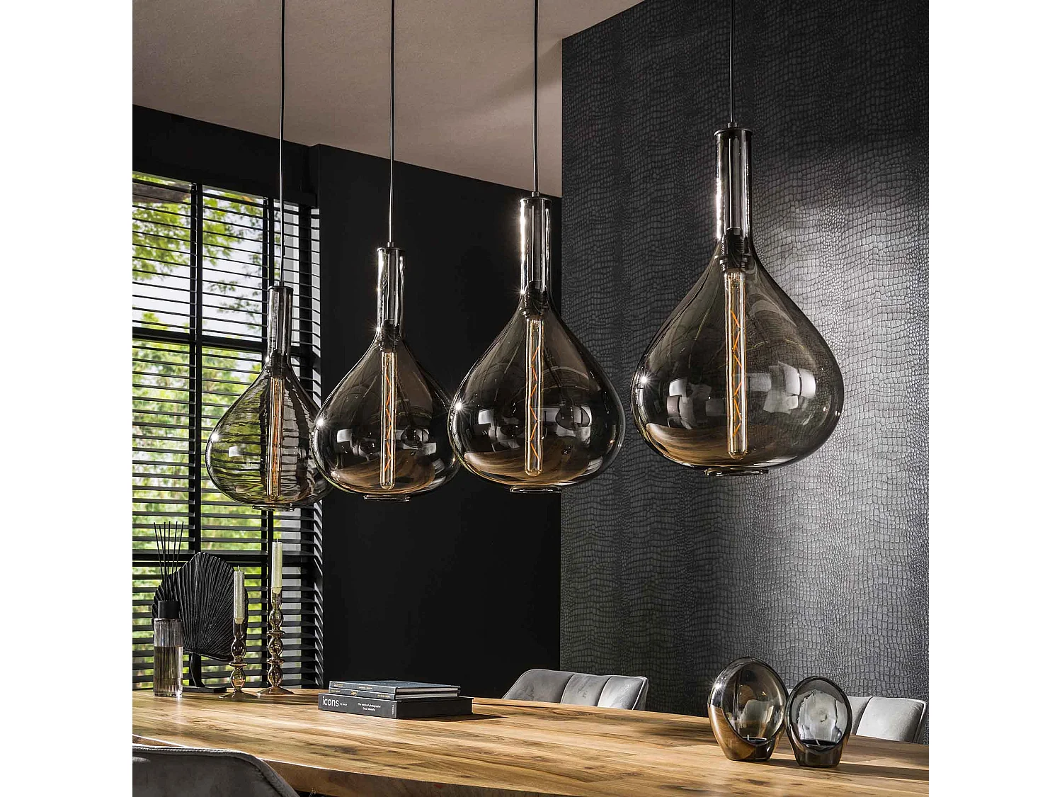 Suspension 4L Drop Smoke Glass - Noir Artic